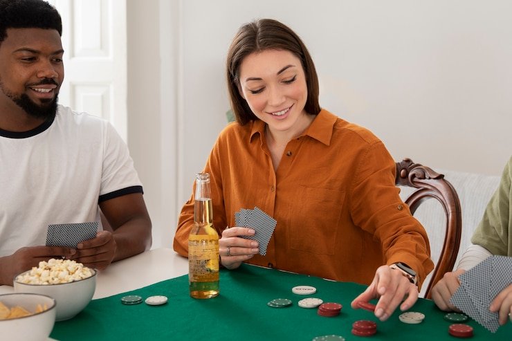 Studio live casino panenpoker dengan dealer profesional dan kamera multi-sudut